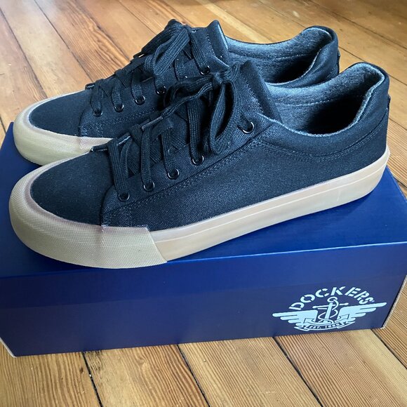 Dockers Frisco Black Canvas Gum Low Top Lace Up Casual Sneaker Men's 10.5 NWT - Picture 1 of 8